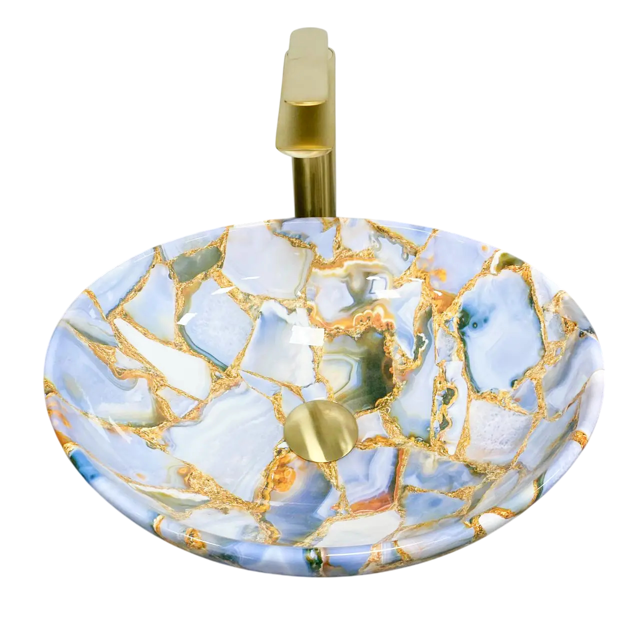 Раковина накладная VBI Parma Marble Blue Glossy овальная 335x415 мм Голубой глянцевый (RM-VBI-011016)