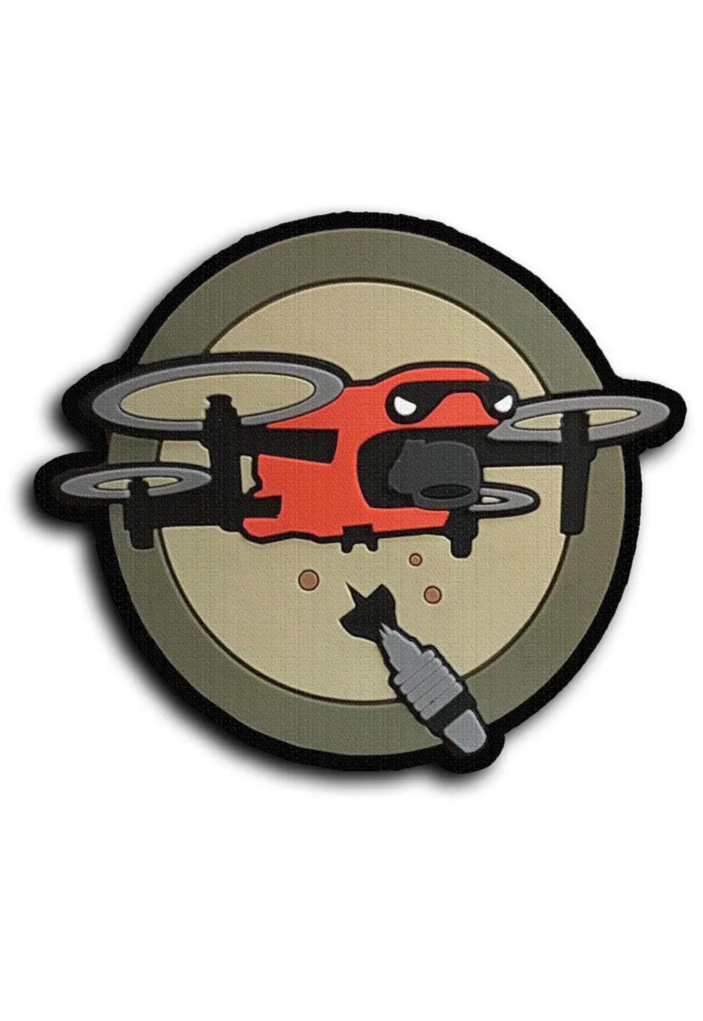 Шеврон-патч FPV-дрон на липучке Олива (DRONS6)