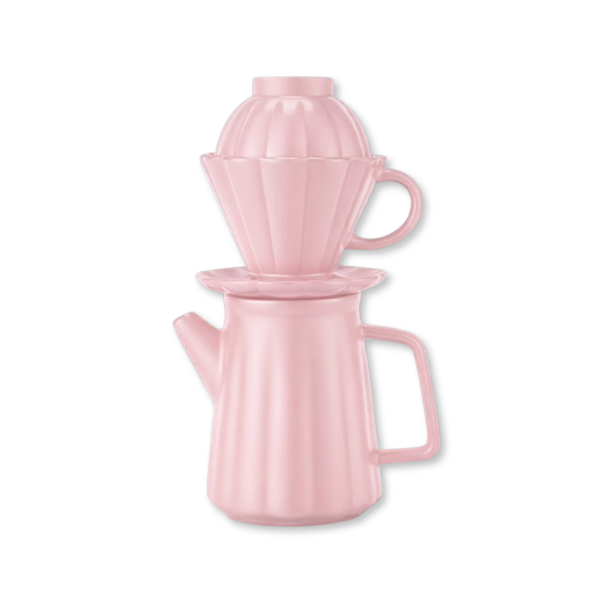 Пуровер керамический 3в1 400 мл Розовый (4072)