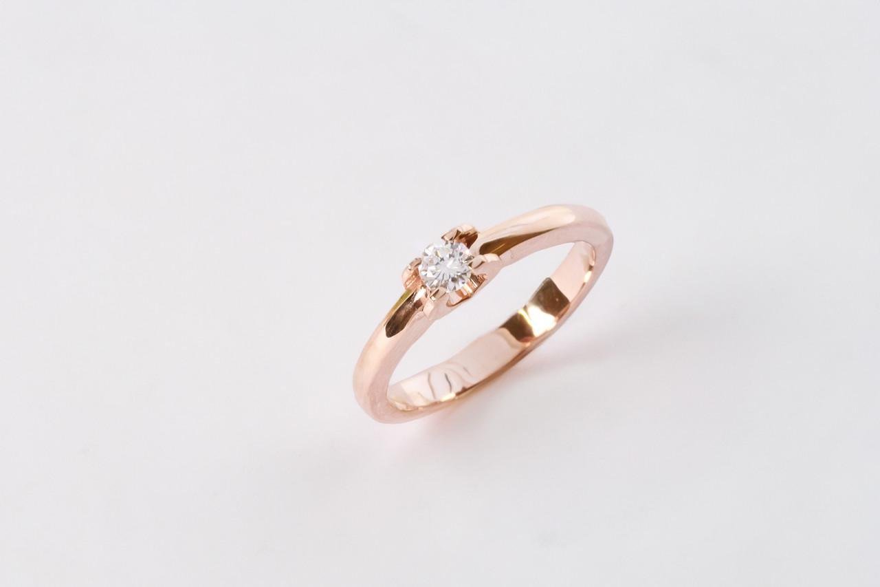 Кільце з червоного золота з фіанітом р. 21 (2244016768)