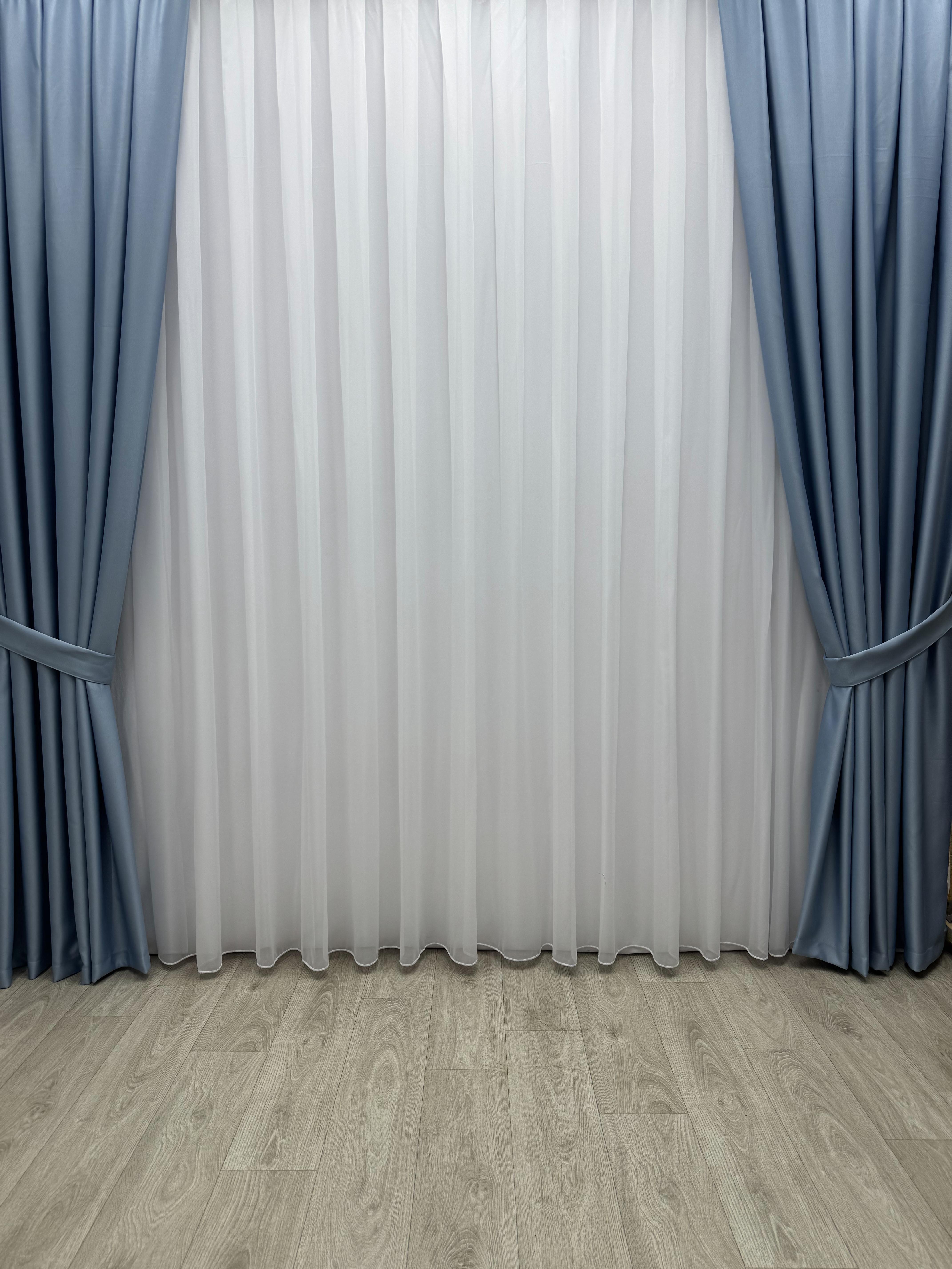 Штора блекаут на тесьме 6 см 150х250 см Голубой (11901978) - фото 7