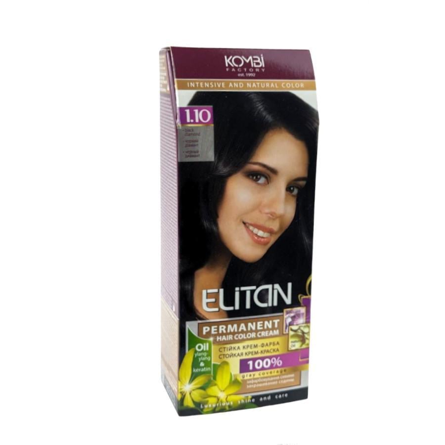 Крем-краска для волос стойкая ELITAN intensive and natural color 1-10 Черный бриллиант (2185047553)