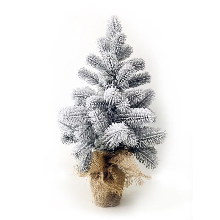 Елка литая Premium в мешковине заснеженная 50 см