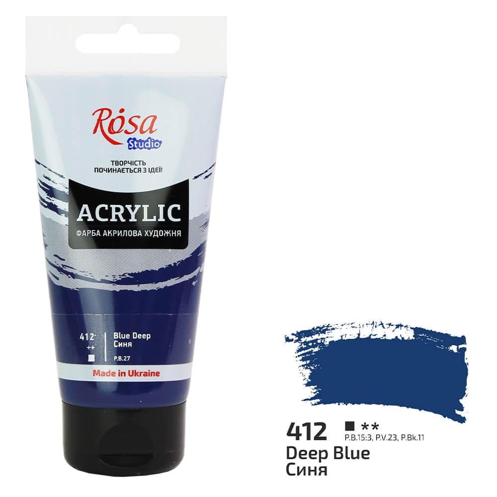 Акрилова фарба Rosa Studio 412 75 мл Синій (32241412) - фото 1 Акрилова фарба Rosa Studio 412 75 мл Синій (32241412) - фото 1