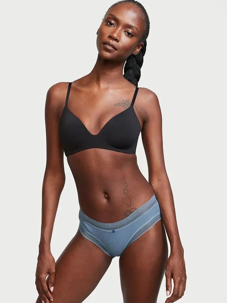 Трусики Victoria's Secret Ribbed Cotton Hiphugger Panty M Синий (26420067)