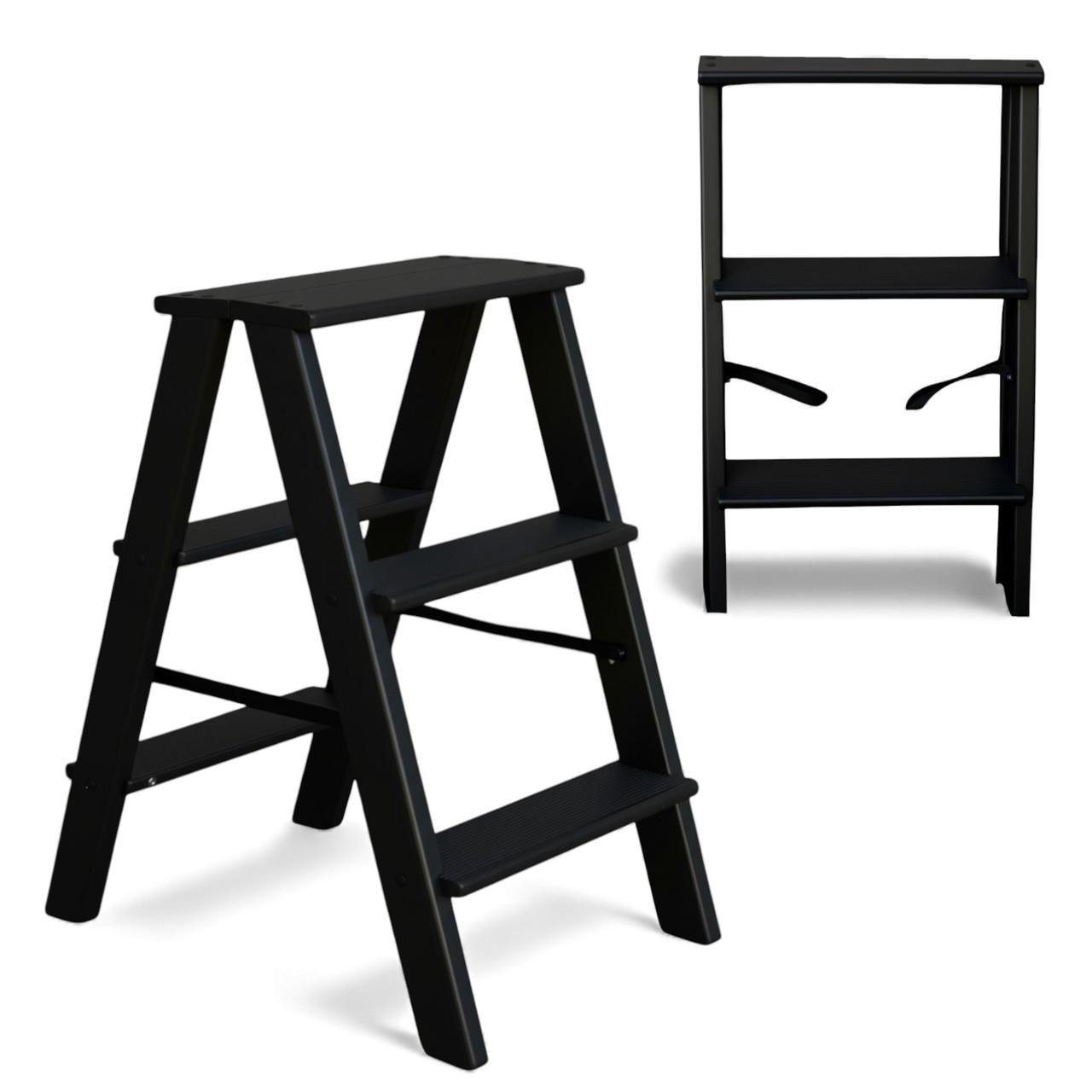 Табурет-лестница деревянный Студія Дерева Вільха Вестерн бытовой двухсторонний 3 ступеньки Черный (31002875) - фото 5 Табурет-лестница деревянный Студія Дерева Вільха Вестерн бытовой двухсторонний 3 ступеньки Черный (31002875) - фото 5