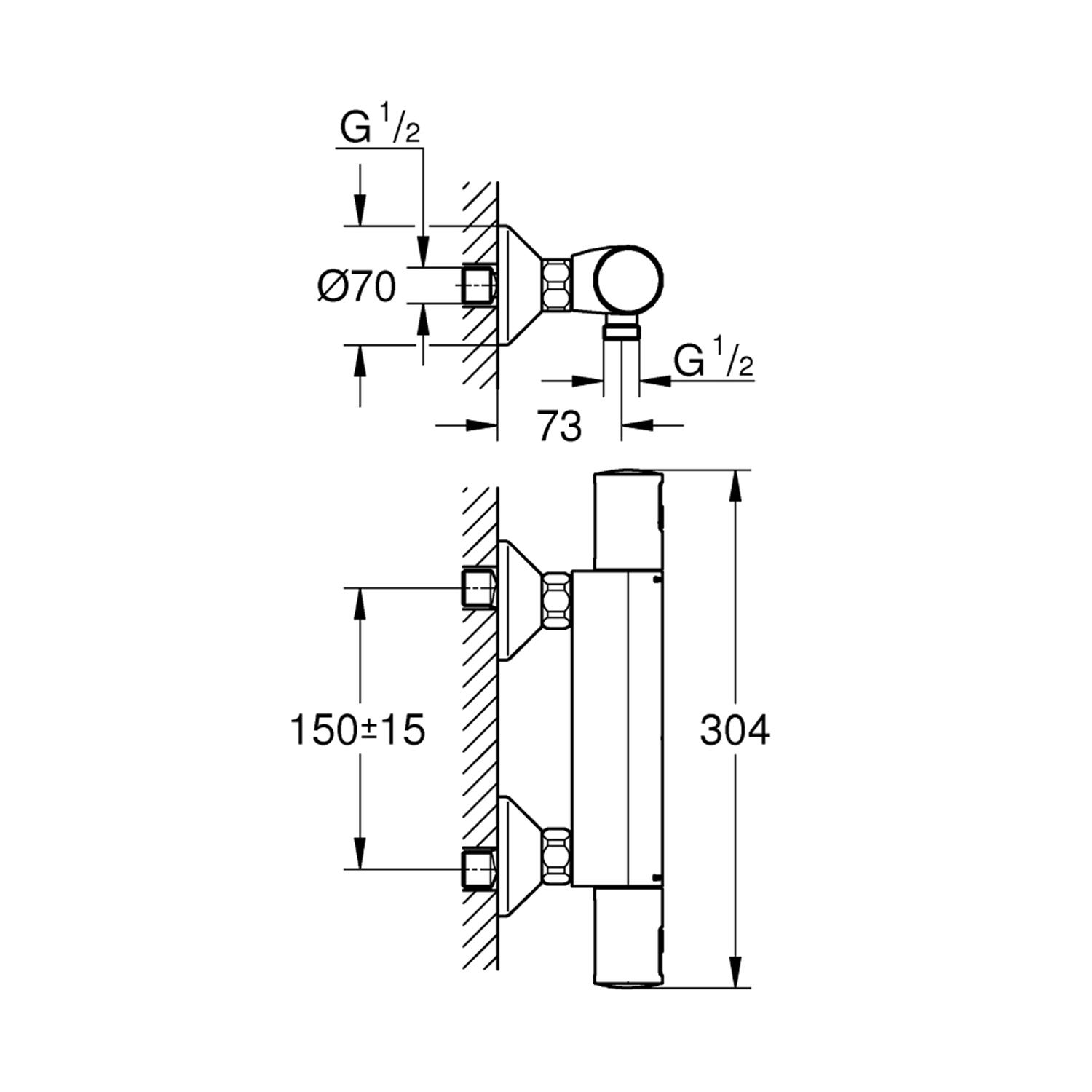 Cмеситель для душа Grohe QuickFix Precision Start 345942430 CV032146 с термостатом Черный (173799) - фото 2