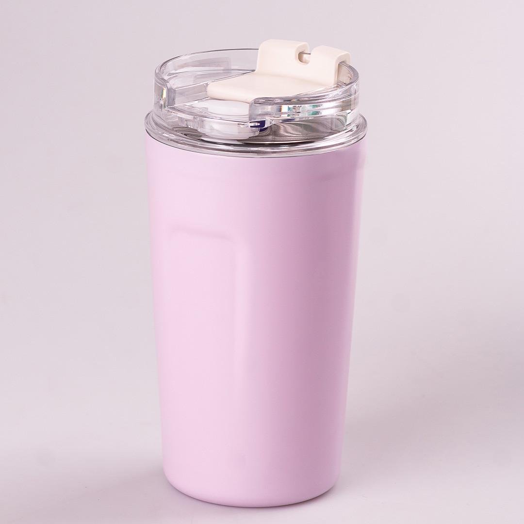 Термокружка с крышкой на защелке 300 мл Розовый