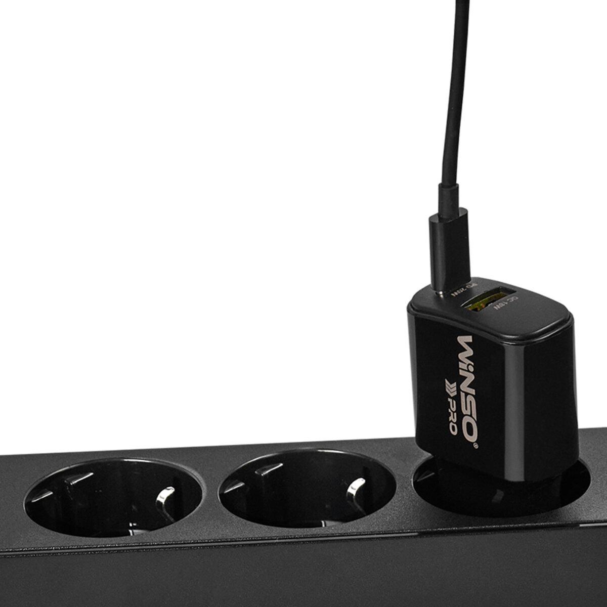 Сетевое зарядное устройство для Winso Pro PD20W USB-C+USB-A Черный - фото 4 Сетевое зарядное устройство для Winso Pro PD20W USB-C+USB-A Черный - фото 4