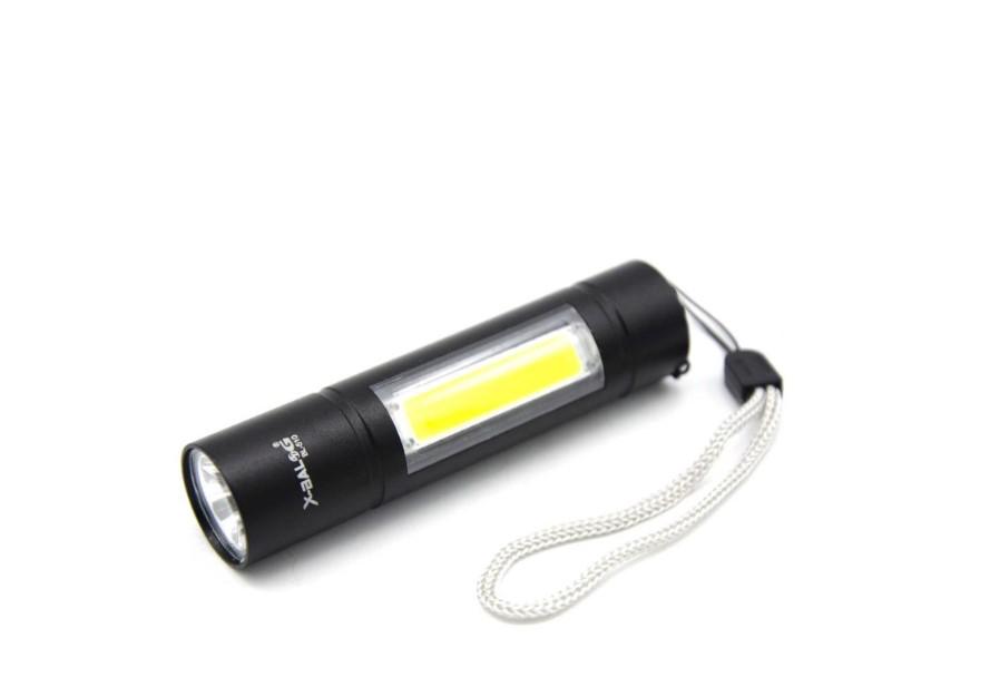 Фонарь компактный ручной BL 510 2в1 с USB зарядкой аккумуляторный Черный