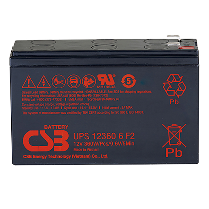 Аккумуляторная батарея CSB UPS123606F2/F1 12V 6Ah 151х51х94 мм 2,03 кг (YUT_V11988)