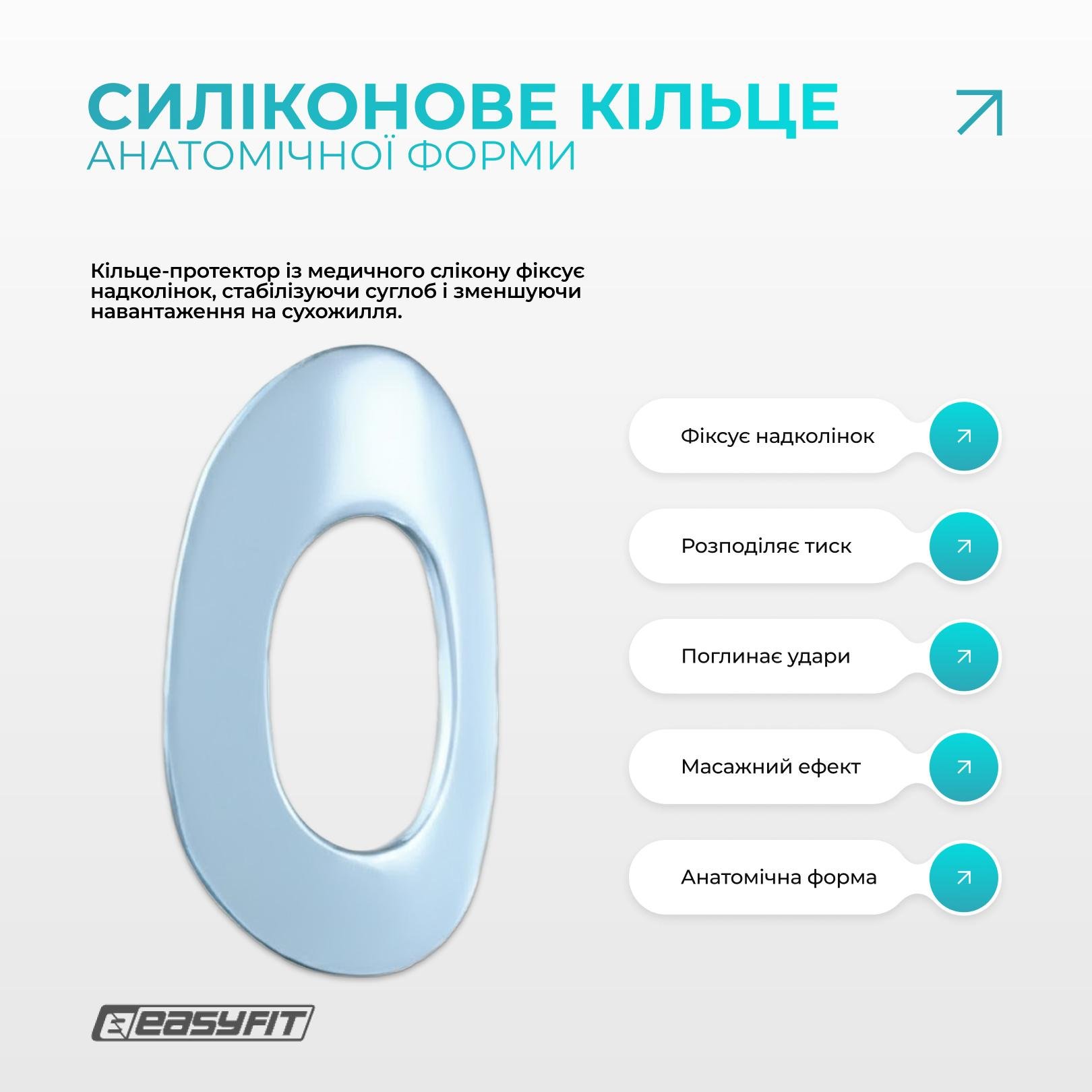 Фиксатор коленного сустава с ребрами жесткости и силиконовой вставкой M (EF-0078-М) - фото 4 Фиксатор коленного сустава с ребрами жесткости и силиконовой вставкой M (EF-0078-М) - фото 4