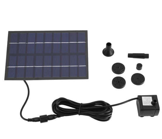 Фонтан-насос на солнечной панели выносной 5 насадок (963344957)