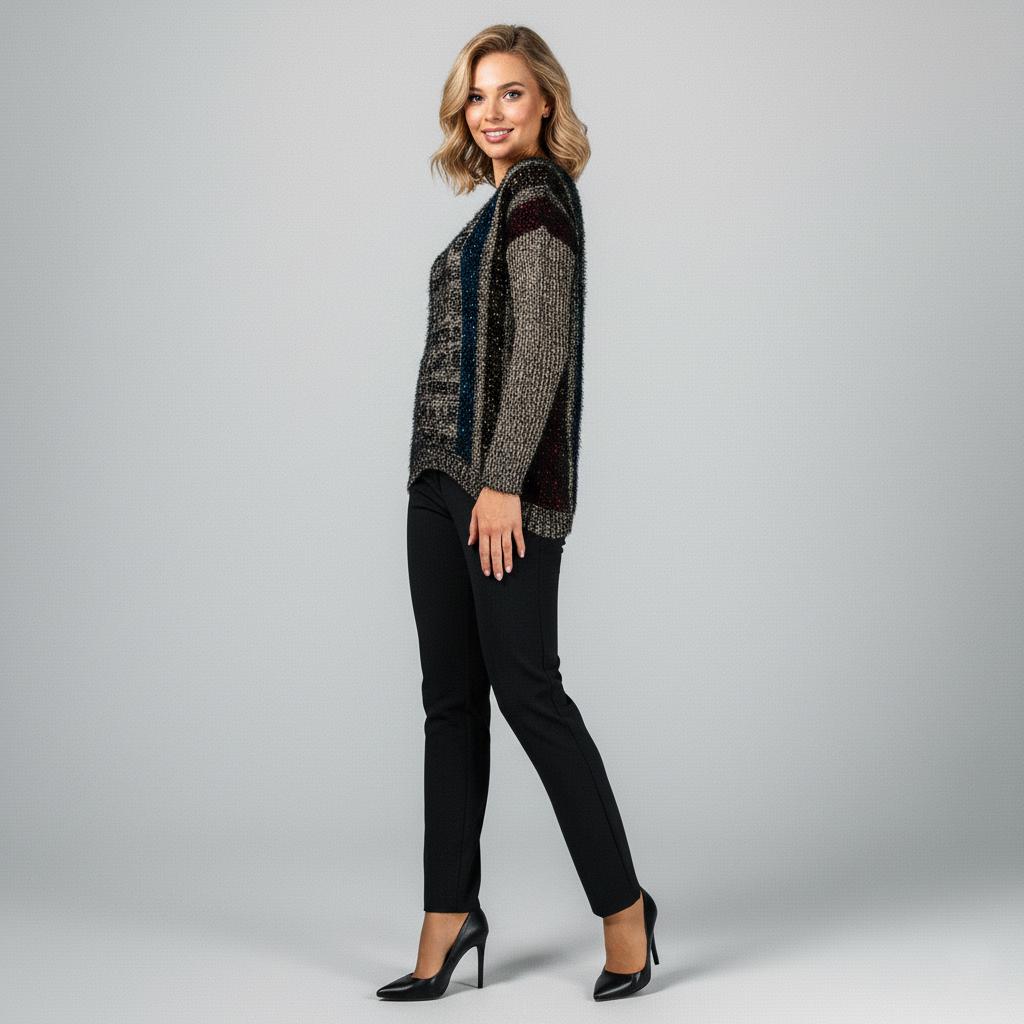 Светр жіночий демісезонний Lowett LW-835309 р. 46 Сірий (17852160) - фото 4 Светр жіночий демісезонний Lowett LW-835309 р. 46 Сірий (17852160) - фото 4