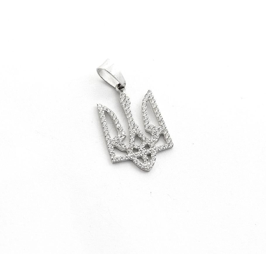 Подвеска Maxi Silver 6174 Трезубец Украины с камнями (86174)
