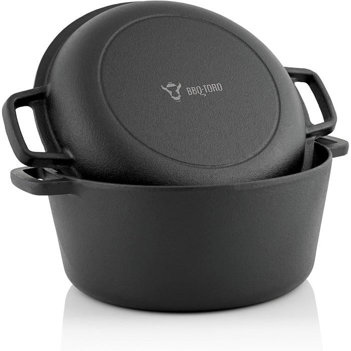 Казан чавунний BBQ-Toro з кришкою 6,8 л