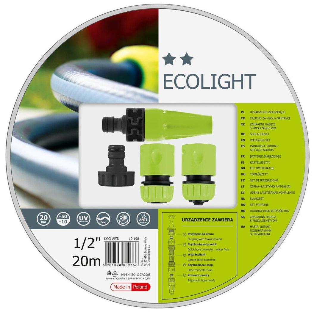 Набір для поливу Cellfast Ecolight 1/2" 20 м + комплект з'єднувачів (10-190)