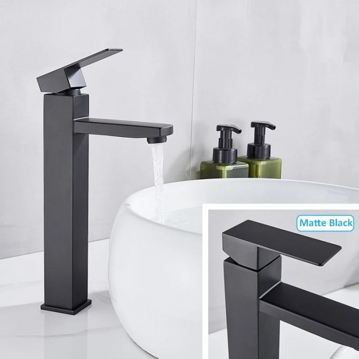 Смеситель высокий для умывальника Wezer PRO11-02 Черный (1044119) - фото 2 Смеситель высокий для умывальника Wezer PRO11-02 Черный (1044119) - фото 2