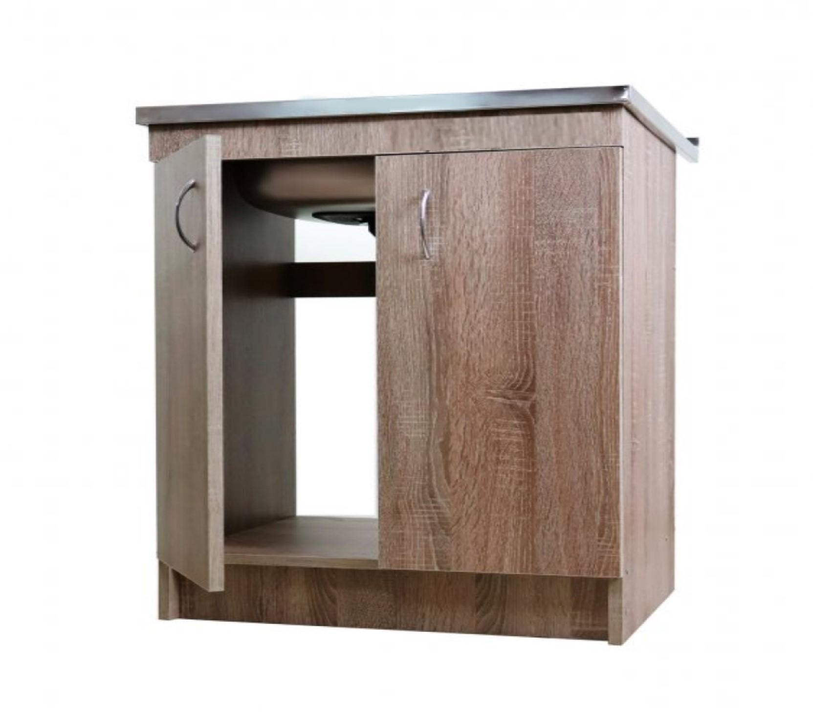 Тумба для кухни с мойкой 80х60 0,6 мм правая чаша смеситель и сифон Трюфель - фото 9