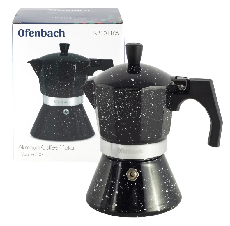 Кофеварка гейзерная Ofenbach KM-101105 300 мл из алюминия (NA002412)