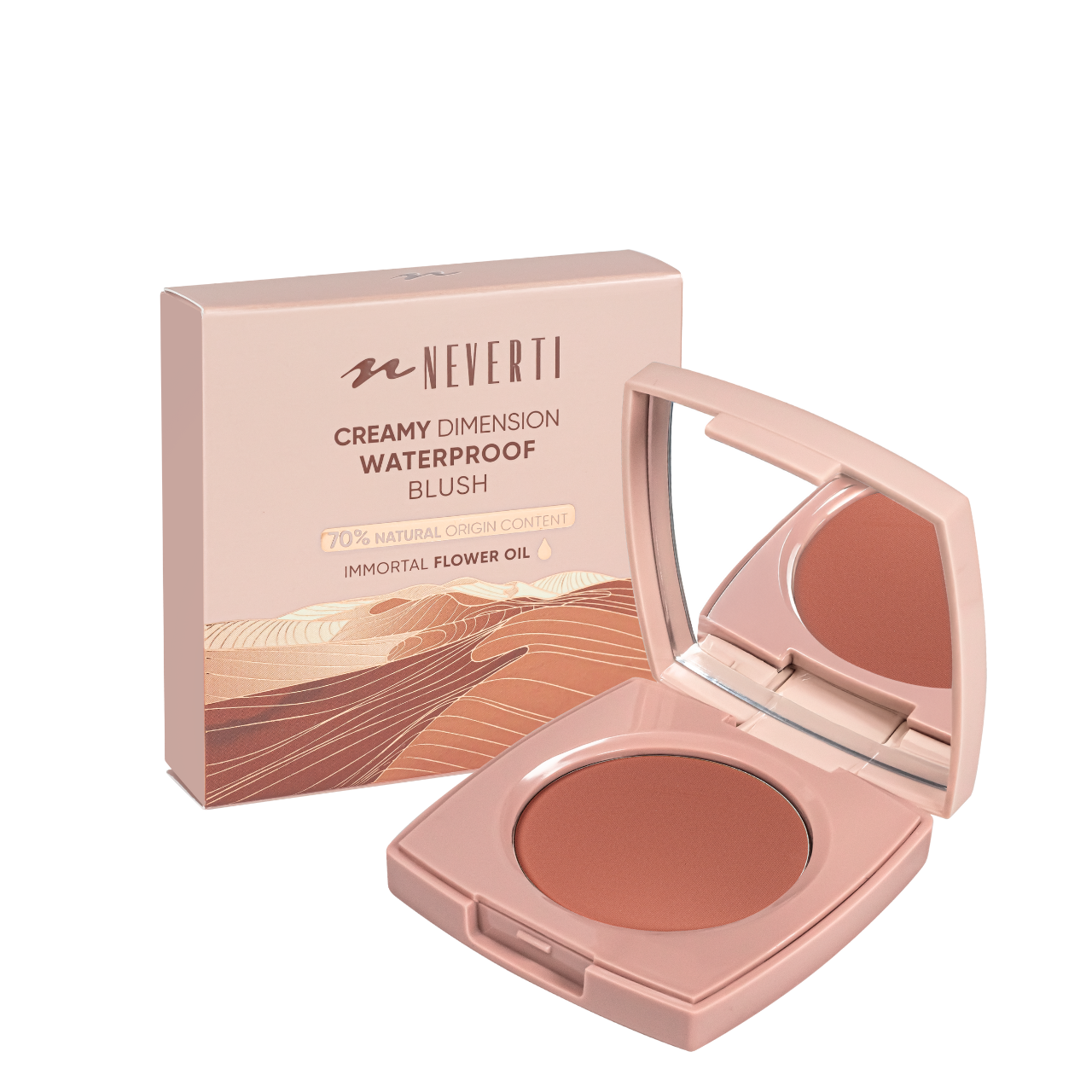 Румяна водостойкие компактные Neverti Creamy Dimension Waterproof Blush 6 г NP203 006 Mrs Right Коричневый