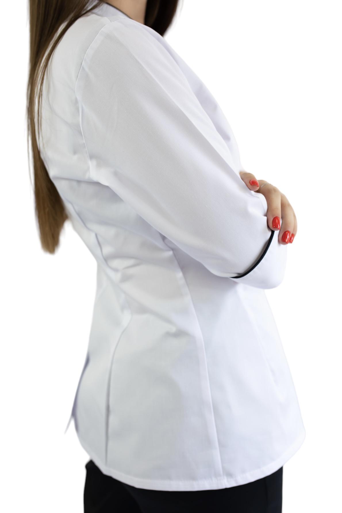 Кітель кухарський жіночий рукав 3/4 Атланта Lux Form р. 54 Білий (4714) - фото 3 Кітель кухарський жіночий рукав 3/4 Атланта Lux Form р. 54 Білий (4714) - фото 3
