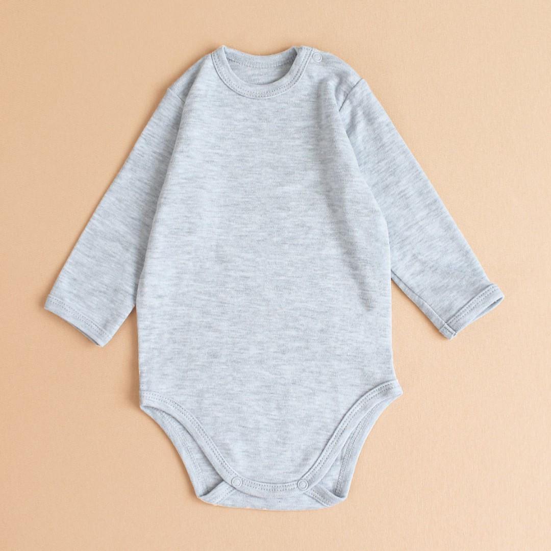 Боди для малышей с длинным рукавом 86-92 см 18-24 мес Светло-серый (2679641618)