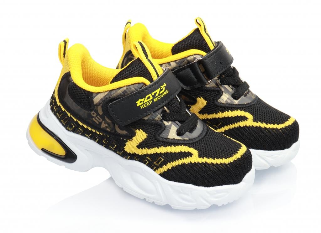 Кроссовки для мальчиков 9949 в сетку р. 21 Черно-желтый