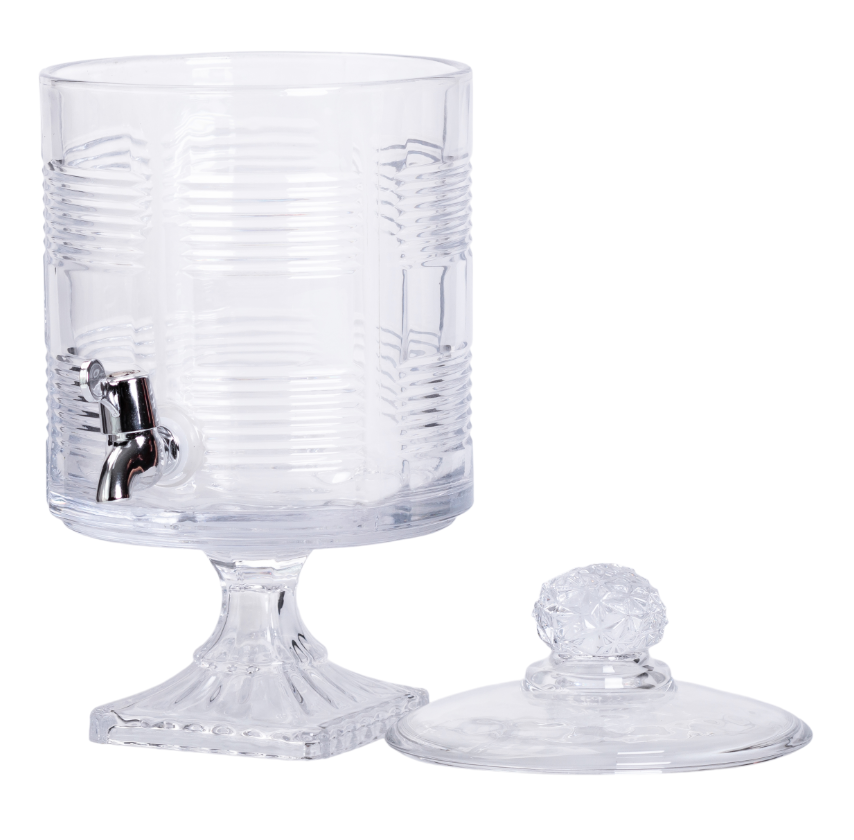 Лимонадниця скляна Style на квадратній ніжці 4,5 л Прозорий - фото 4