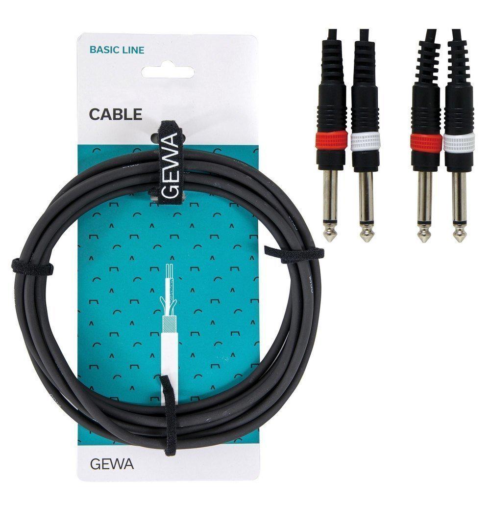 Кабель инсертный GEWA Basic Line 2x Mono Jack 6,3 мм/2x Mono Jack 6,3 мм 3 м (G-190175) - фото 2