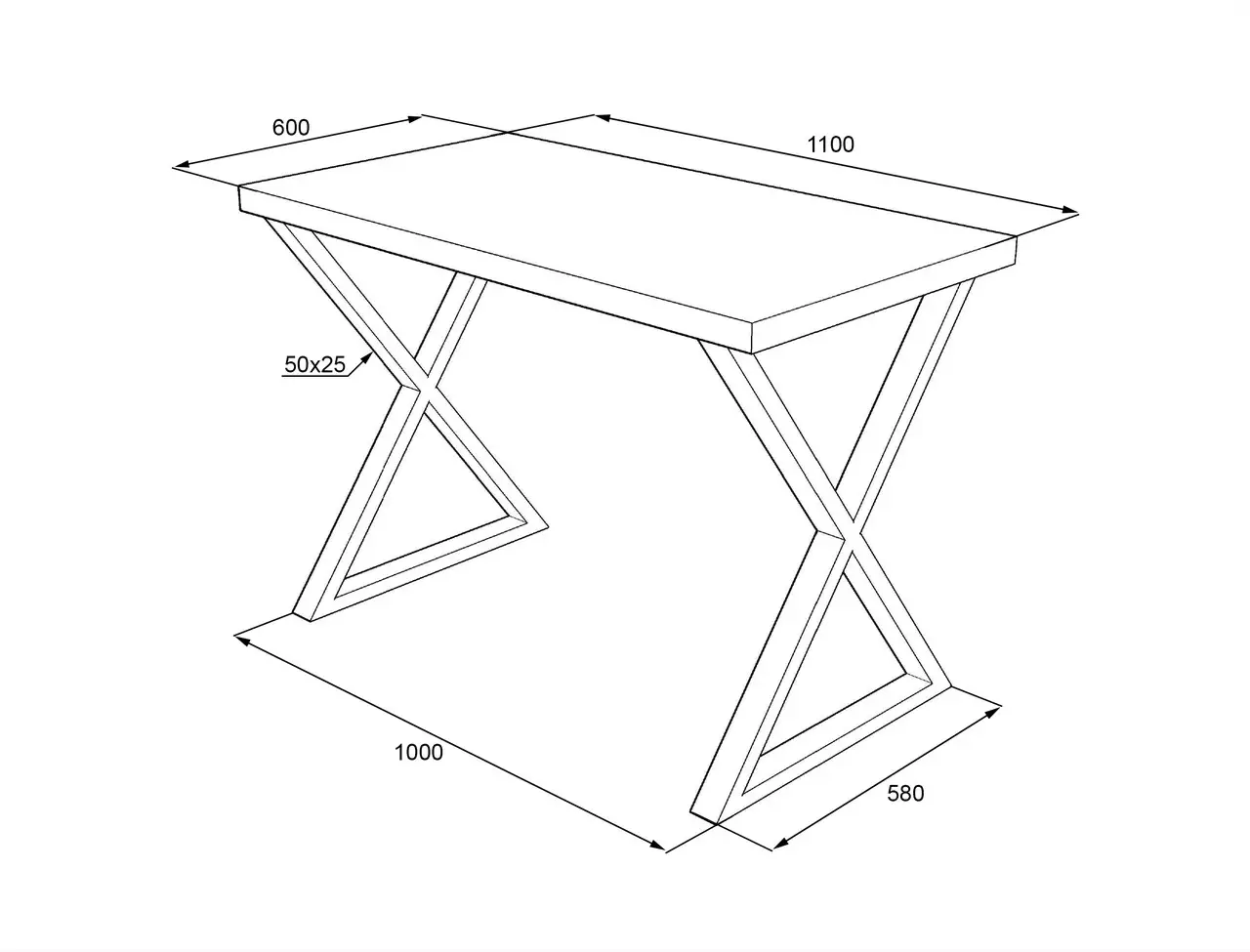 Стол прямоугольный Lofty Серия 17 из ясеня 1100х600 мм (11298212) - фото 2