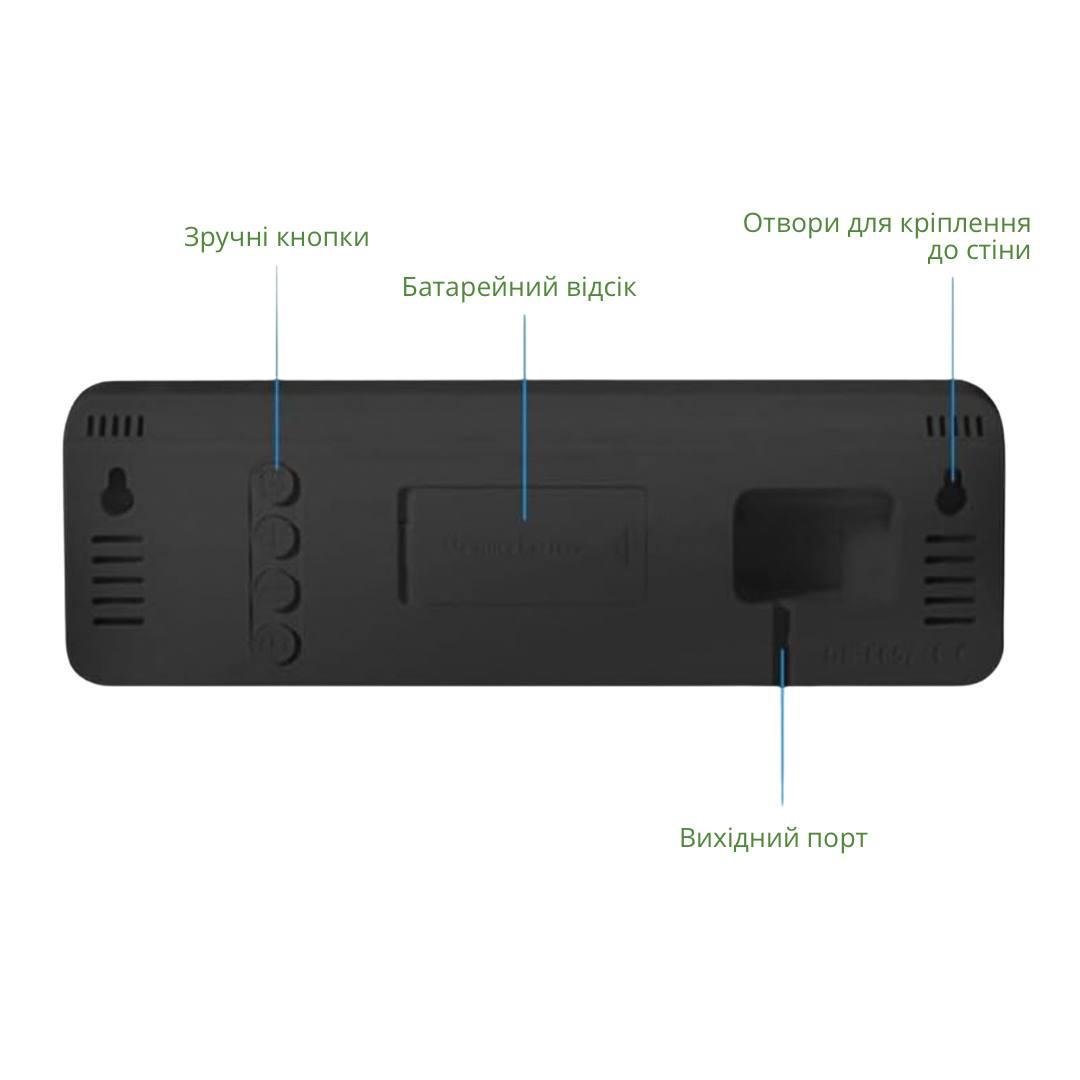 Годинник настільний/настінний електронний Bodasan з зеленими LED цифрами з термометром і будильником (CL01) - фото 5 Годинник настільний/настінний електронний Bodasan з зеленими LED цифрами з термометром і будильником (CL01) - фото 5