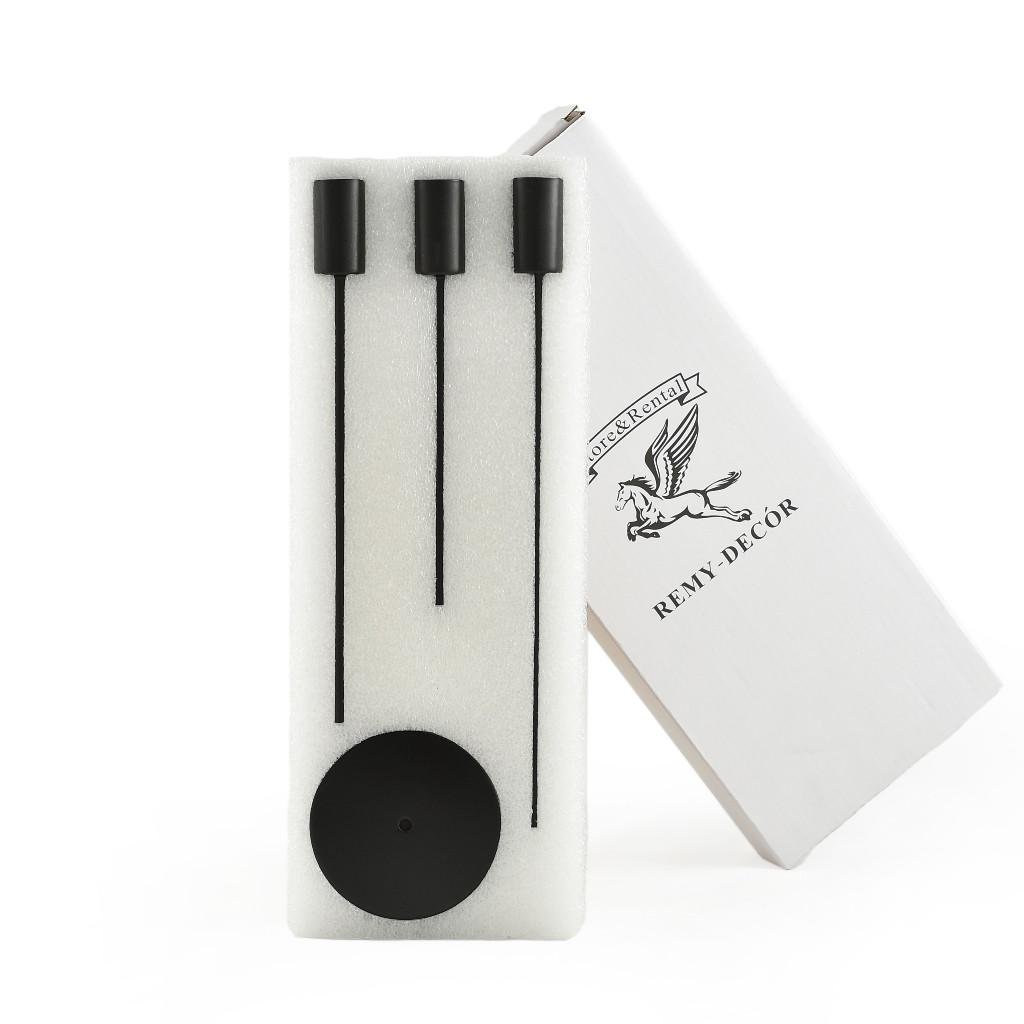 Підсвічники святкові Remy-Deсor Стокгольм металеві 3 шт. 19/24/29 см Чорний - фото 2 Підсвічники святкові Remy-Deсor Стокгольм металеві 3 шт. 19/24/29 см Чорний - фото 2