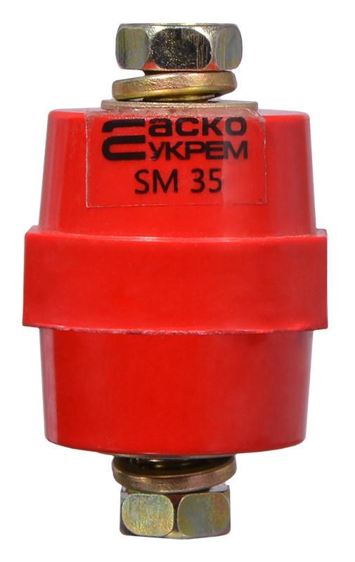 Изолятор-держатель силовой шины АСКО-Укрем SM35 10 кВ 35 мм М8 с болтом (A0150100003)