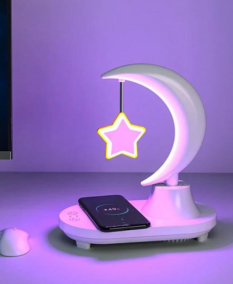 Ночник с зарядкой для телефона Луна и звезда (TB-35SLIWB)