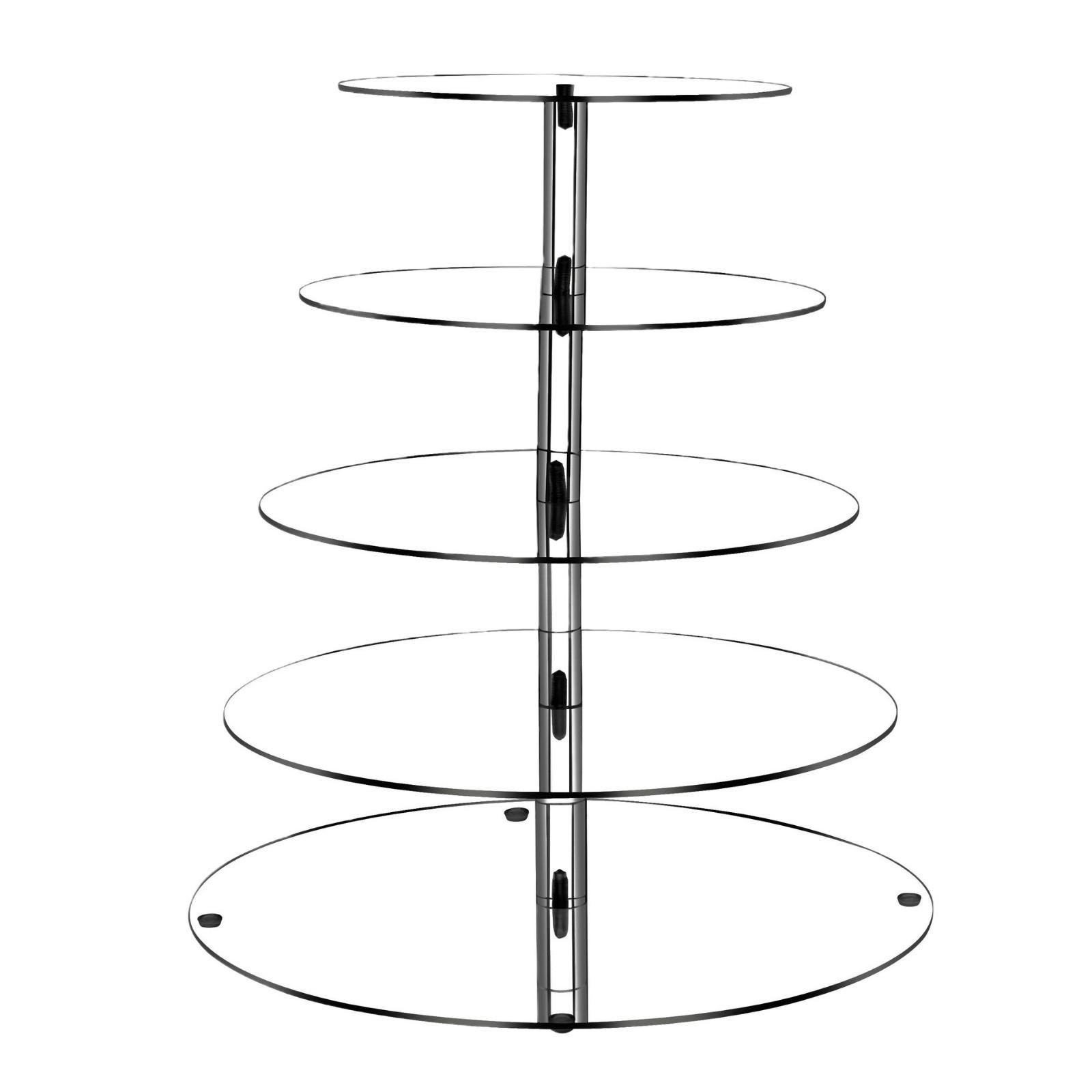 Витрина-горка для торта круглая 5 ярусов из акрила Прозрачный (PTK-5p)