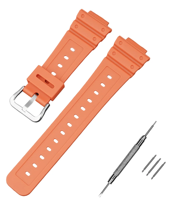Ремінець для Casio G-Shock GA-2100/2110 Orange SI (4003)
