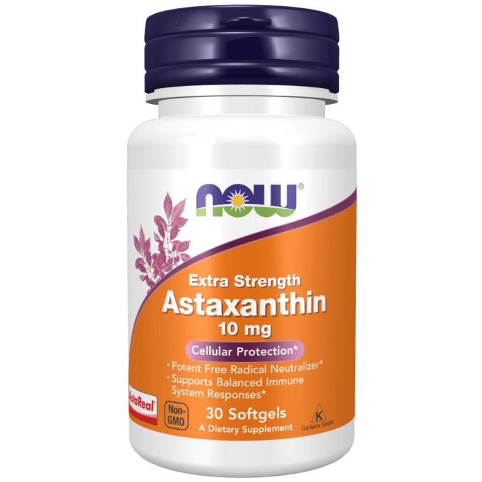 Астаксантин NOW Astaxanthin 10 mg 30 порций