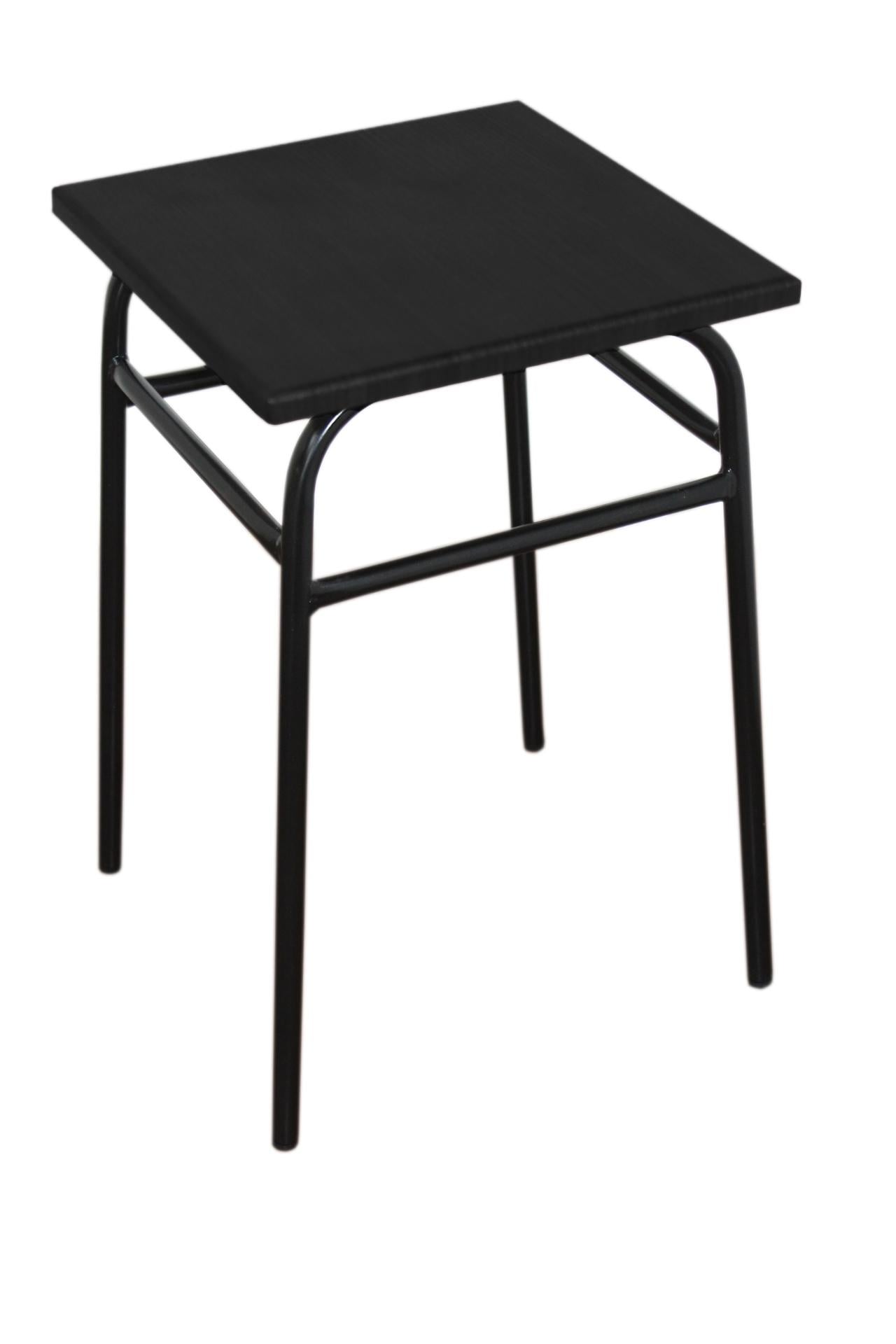 Табурет Наша Ковка Классик с твердым сиденьем Черный