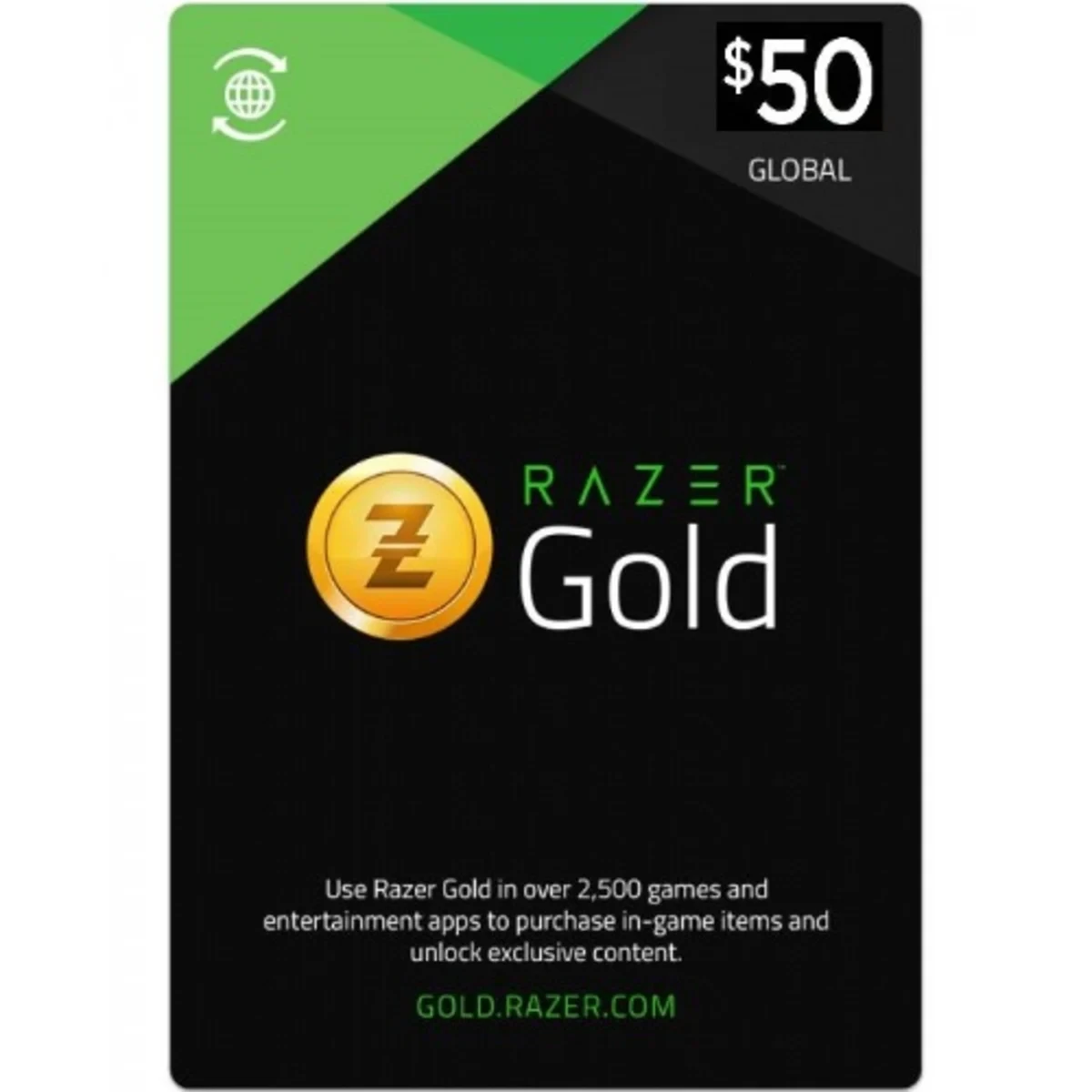 Ключ электронный Razer Gold 50$ Pin GLOBAL Ключ электронный Razer Gold 50$ Pin GLOBAL