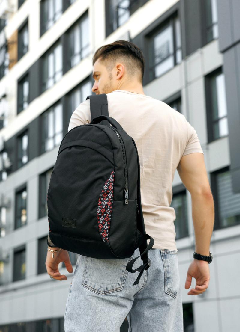 Рюкзак мужской Sambag Zard LZN тканевый принт 43х27х13 см Черный (25000148m)