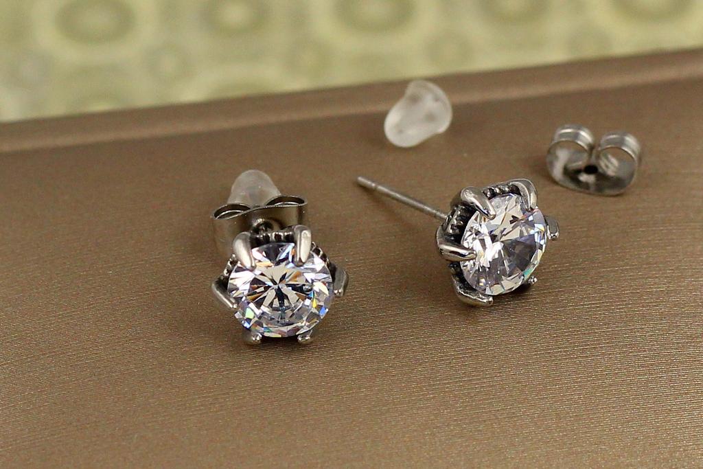 Сережки гвоздики Xuping Jewelry готика 8 мм Сріблястий