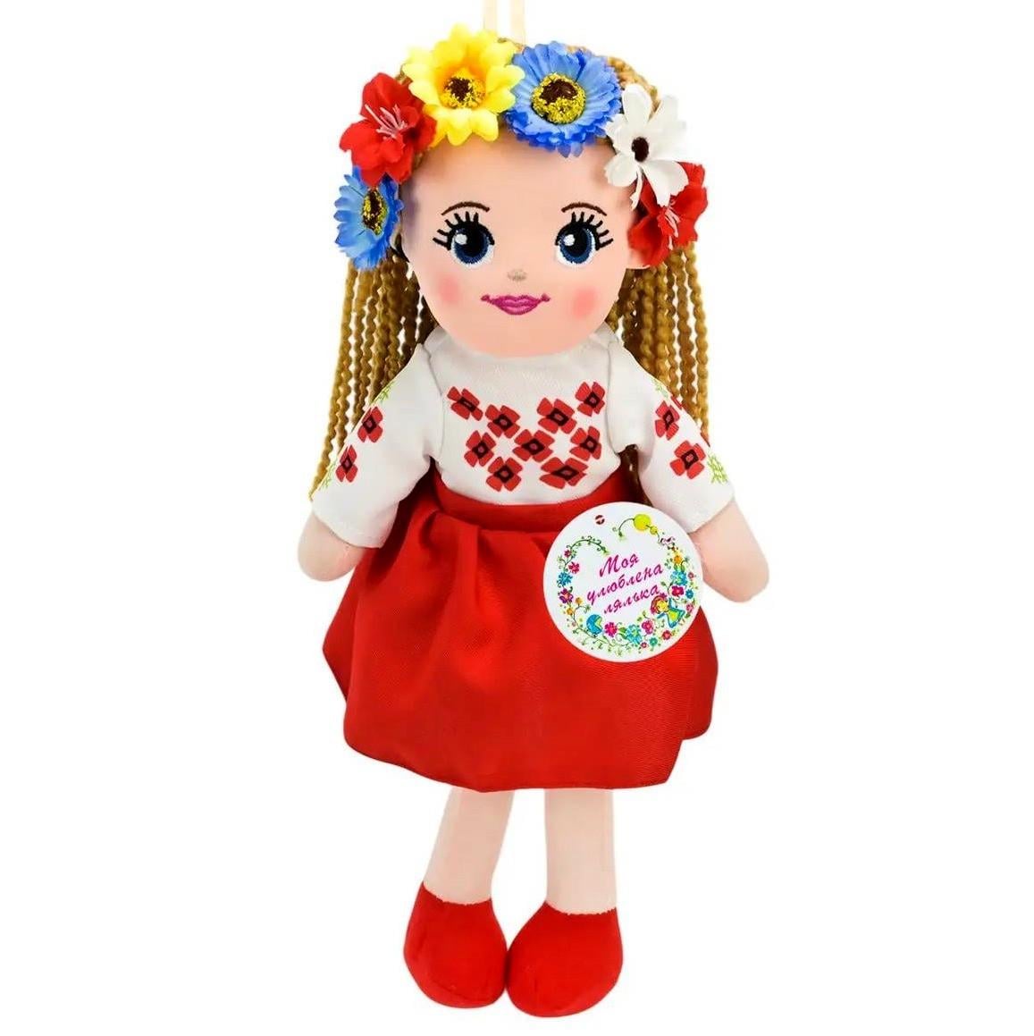 Кукла мягкая музыкальная Украинка текстильная с веночком 35 см (33083090)
