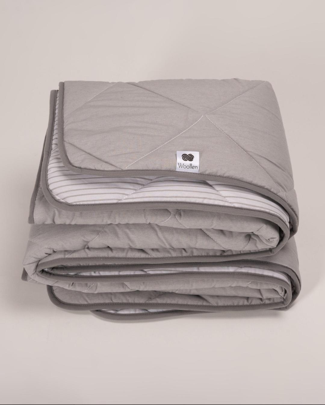 Одеяло всесезонное Goodnight MERINO Полоска из овечьей шерсти мериносов 140х200 см Серый (794731302229)