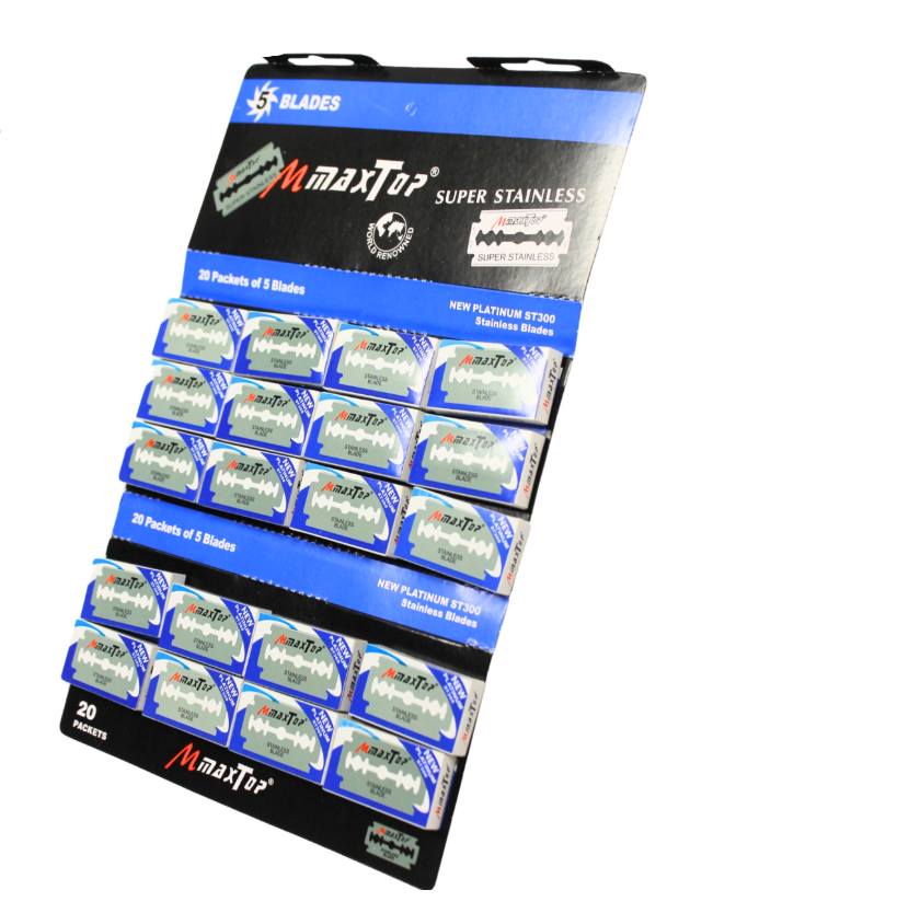 Лезвия MaxTop из нержавеющей стали на планшете 20 коробок 100 шт.