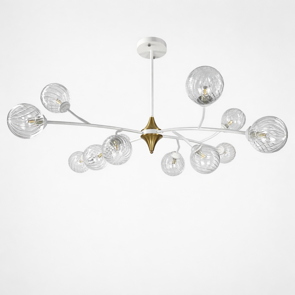 Люстра с поворотными веточками на 12 плафонов Белый (K21/12 WT/CL new)