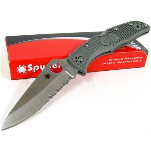 Нож складной Spyderco Endura 4 напівсерейтор Сіро-зеленый (C10PSFG) - фото 2