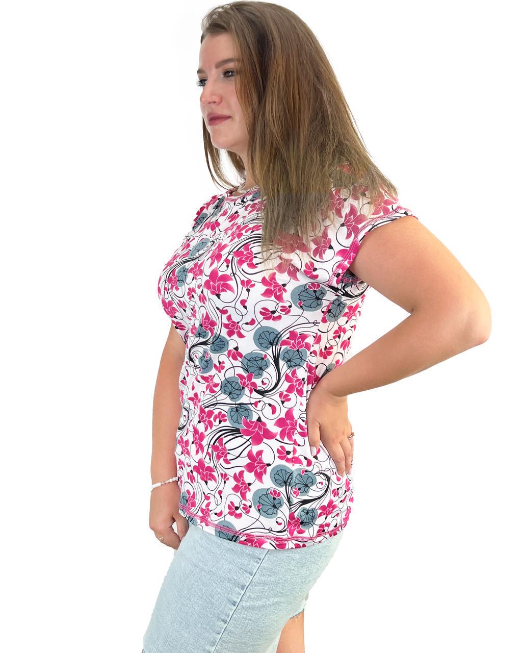 Блузка віскоза зі спущеними рукавами квіти р.52-54 Білий (1371) - фото 2 Блузка віскоза зі спущеними рукавами квіти р.52-54 Білий (1371) - фото 2