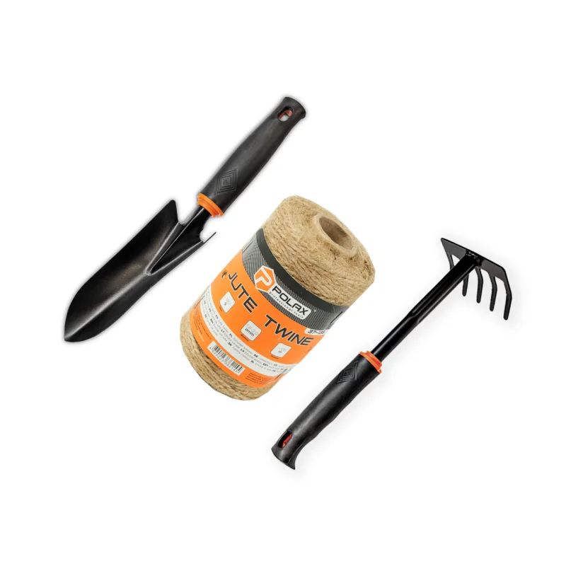 Садовий набір Polax лопатка/граблі міні/шпагат джутовий (337-001)