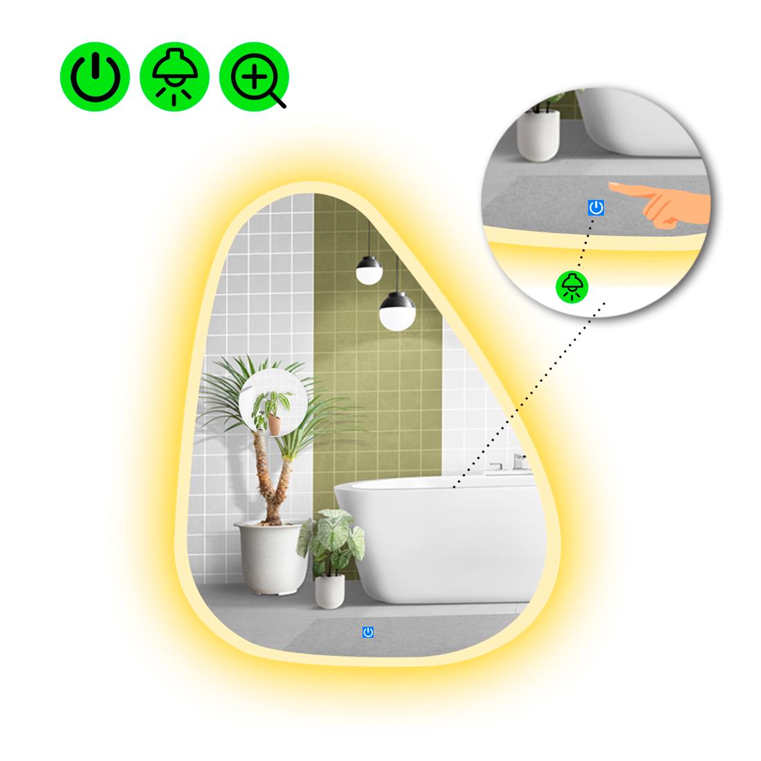 Зеркало с LED подсветкой Doccia 3 с сенсором 140x110 см